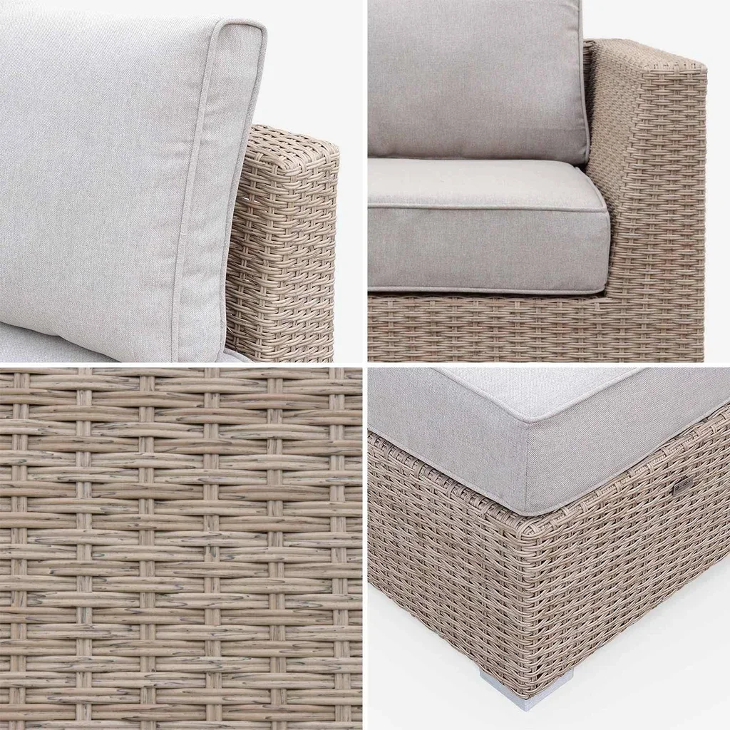 Set giardino rattan sintetico rotondo 12 posti Verona grigio