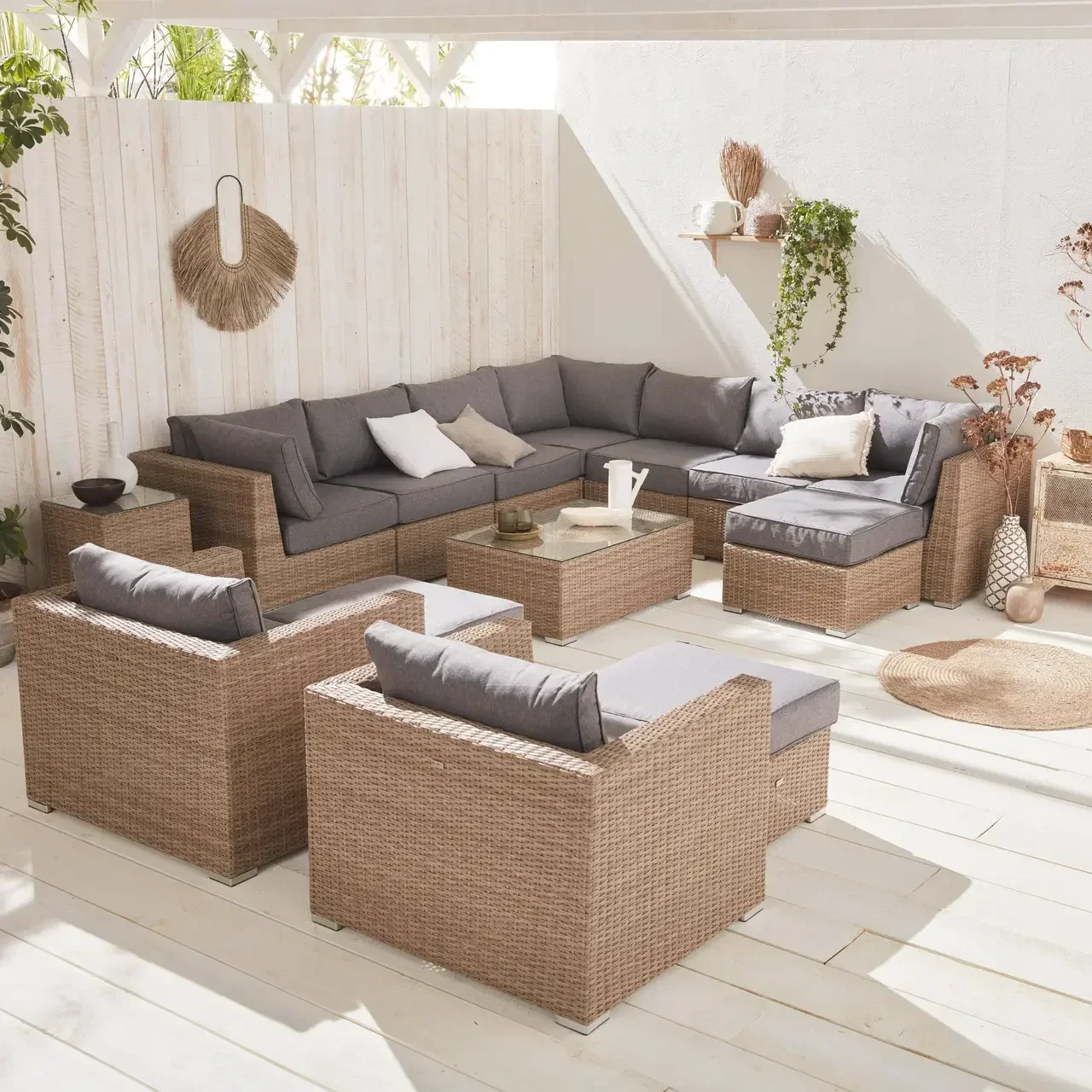 Set Giardino Rattan Intrecciato Rotondo 12-14 Posti Verona