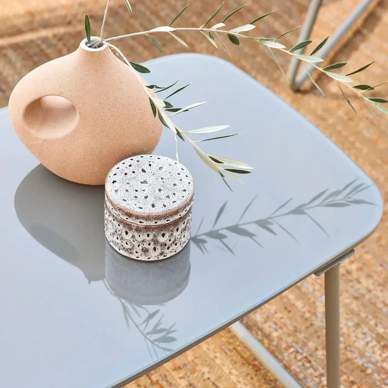 Salon de jardin 4 places acier et cordage Modena design contemporain