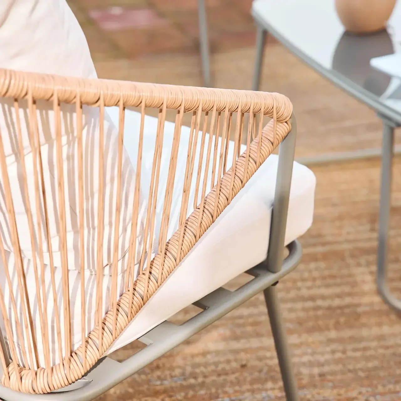 Salon de jardin 4 places acier et cordage Modena design contemporain