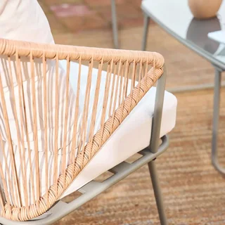 Salon de jardin 4 places acier et cordage Modena design contemporain