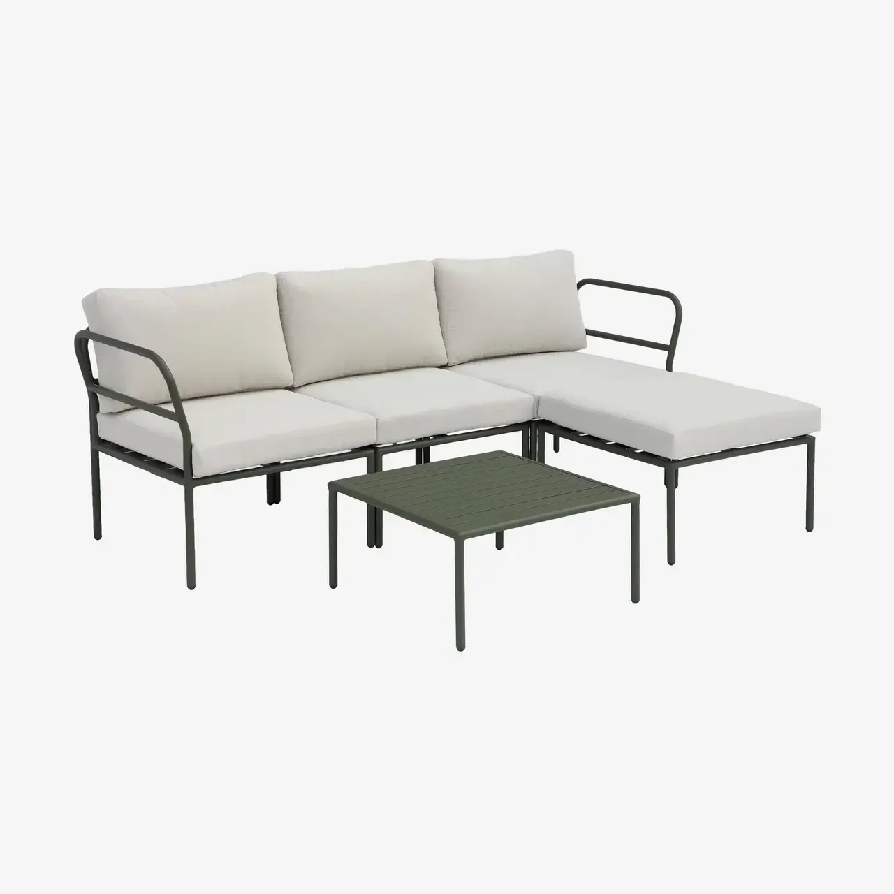 Conjunto de jardín modular 4 plazas aluminio caqui Arcadia