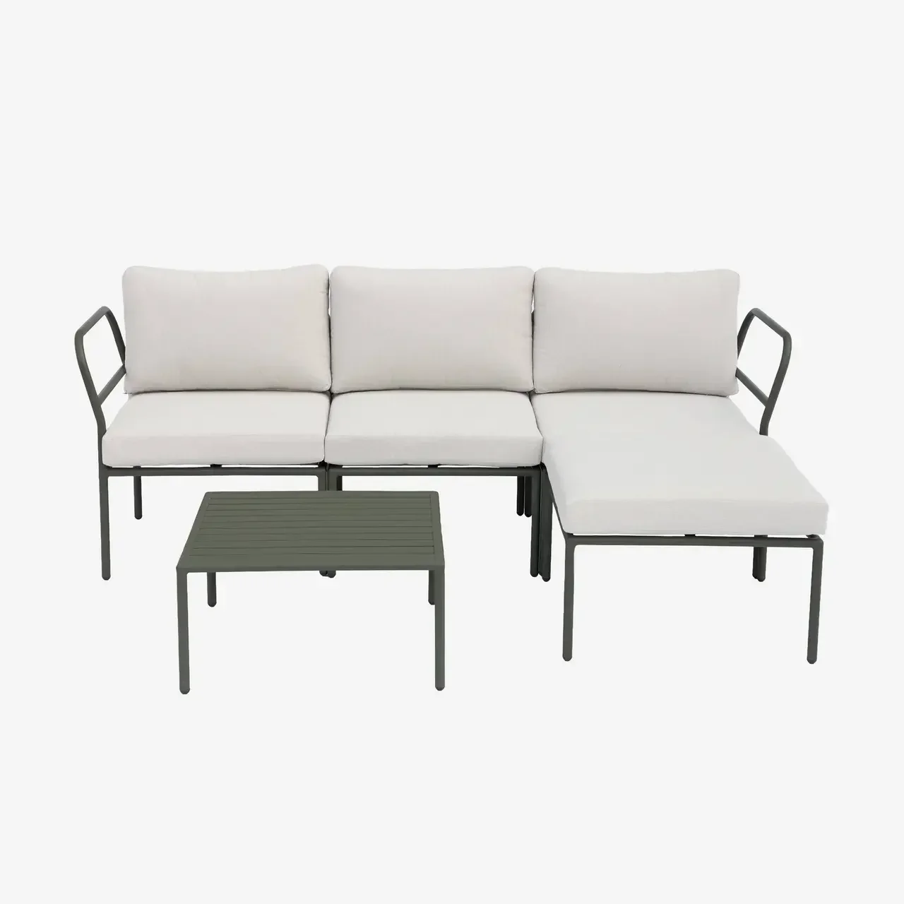 Conjunto de jardín modular 4 plazas aluminio caqui Arcadia