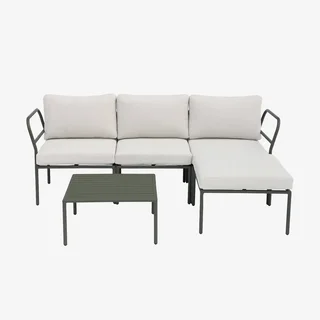 Conjunto de jardín modular 4 plazas aluminio caqui Arcadia