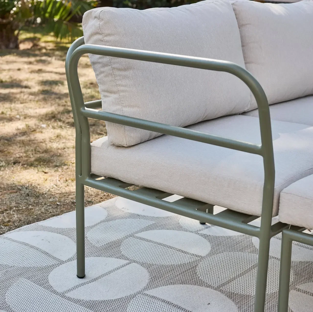 Salon de jardin modulable 4 places aluminium kaki Arcadia
