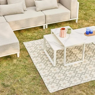 Conjunto de Jardim Modular em Alumínio 4 Lugares com Almofadas Removíveis