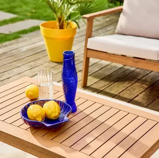 Conjunto jardim 4 lugares madeira acácia FSC com almofadas desenfundáveis