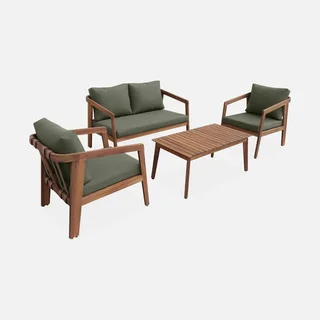 Conjunto Jardín Madera Acacia 4 Plazas Certificado FSC Loberia