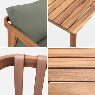 Conjunto Jardín Madera Acacia 4 Plazas Certificado FSC Loberia