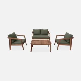 Conjunto Jardín Madera Acacia 4 Plazas Certificado FSC Loberia
