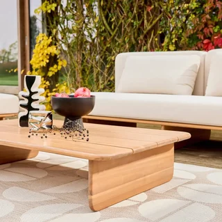 Salon de jardin 4 places bois acacia FSC avec coussins oléfine