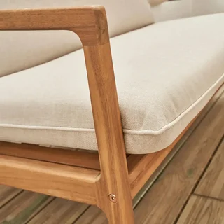 Salon jardin 4 places bois acacia FSC coussins déhoussables Nalda