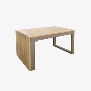 Set da Giardino 4 Posti Alluminio e Acacia Modulare Stile Scandinavo Arredo Esterno