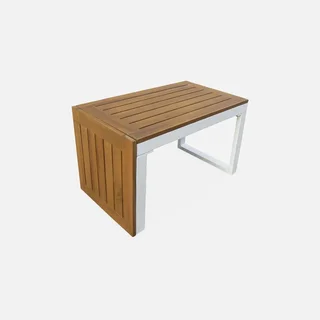 Set giardino modulare 4 posti alluminio acacia design scandinavo arredo esterno