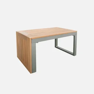 Set Giardino Modulare 4 Posti Design Scandinavo Alluminio Acacia