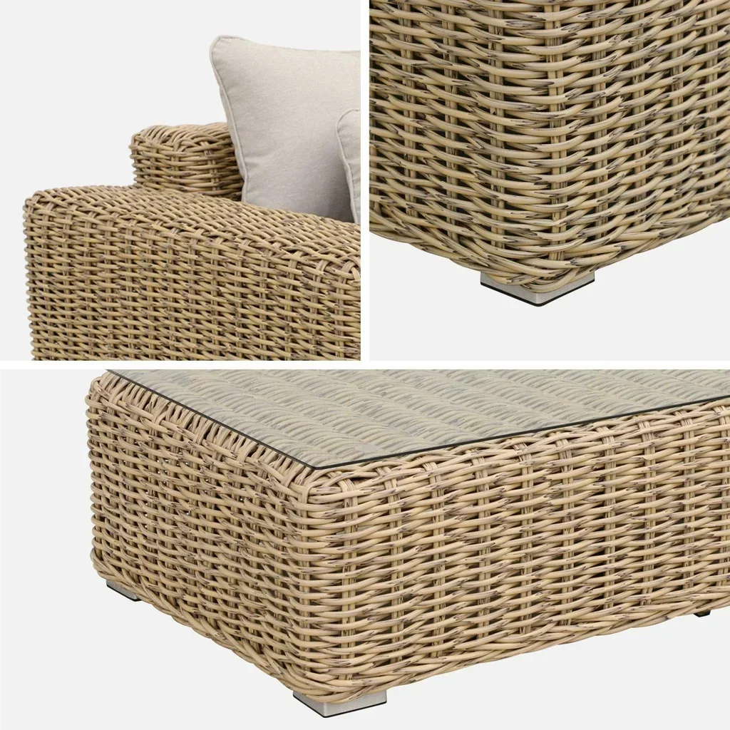 Conjunto jardim Gubbio 4 lugares XXL resina alumínio bege terraço exterior