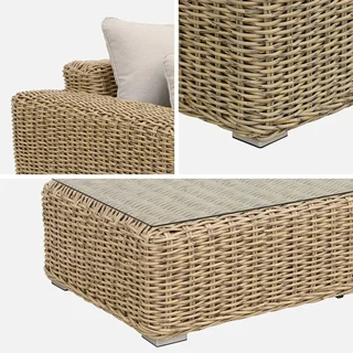 Conjunto jardim Gubbio 4 lugares XXL resina alumínio bege terraço exterior