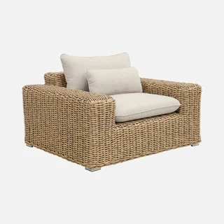 Conjunto jardim Gubbio 4 lugares XXL resina alumínio bege terraço exterior