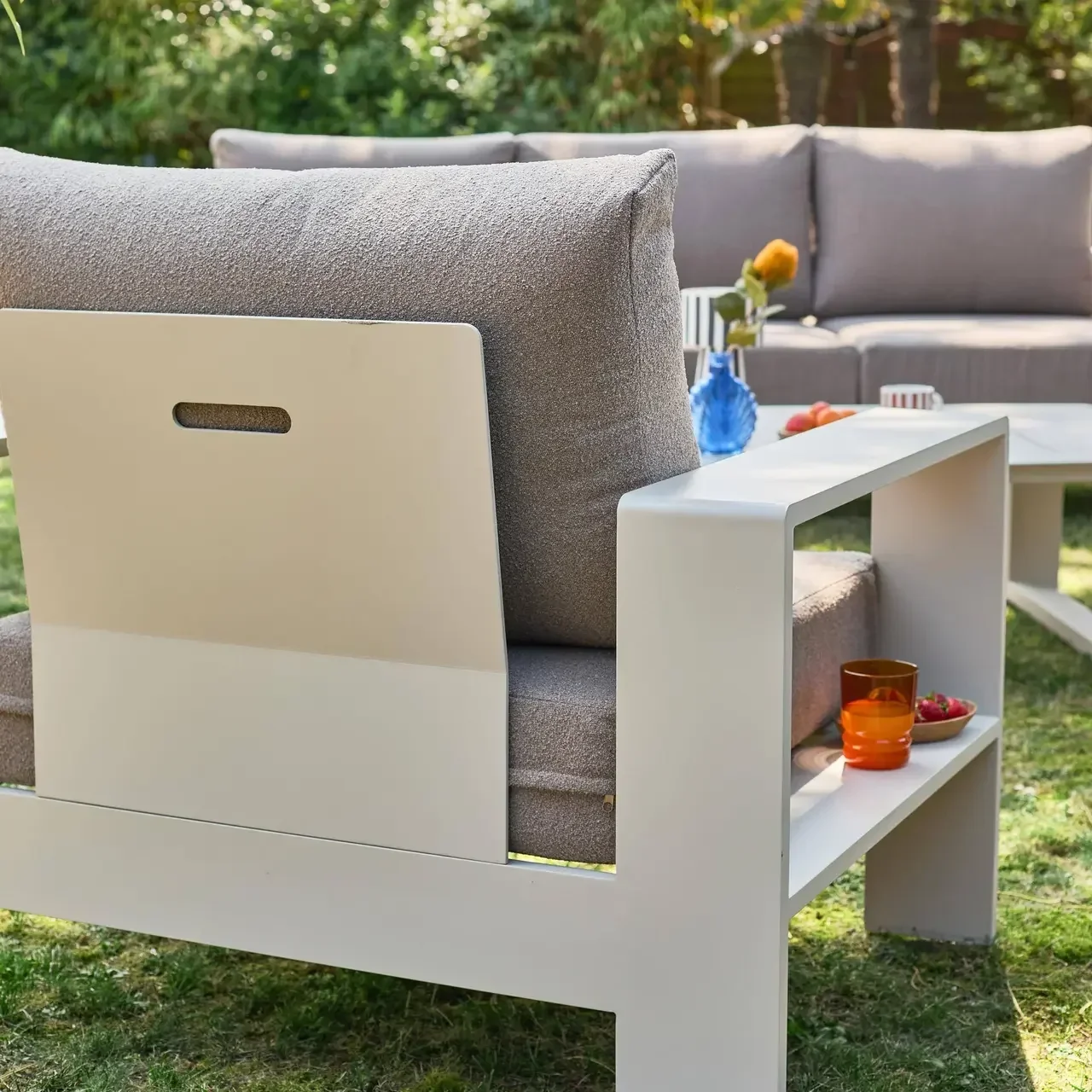 Set da Giardino Alluminio 5 Posti Alore - Divano Poltrone Tavolino