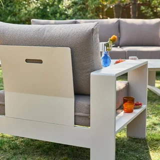 Set da Giardino Alluminio 5 Posti Alore - Divano Poltrone Tavolino