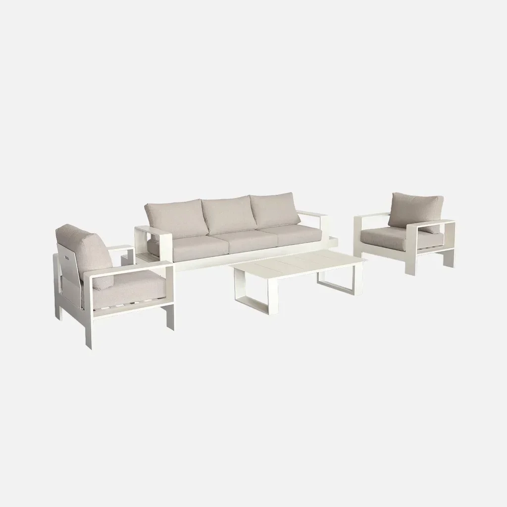 Set da Giardino Alluminio 5 Posti Alore - Divano Poltrone Tavolino