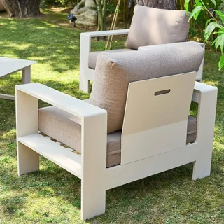 Set da Giardino Alluminio 5 Posti Alore - Divano Poltrone Tavolino