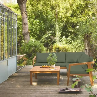 Salon de jardin d'angle 5 places bois acacia Loberia Corner