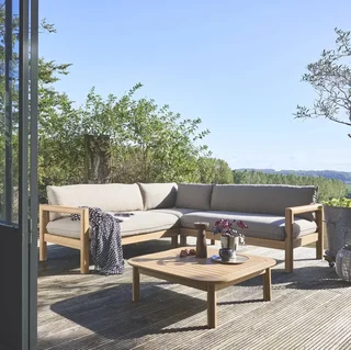 Set giardino angolare 5 posti legno acacia Burgos