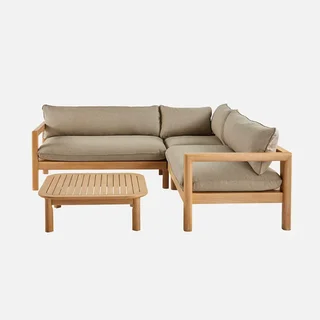 Set giardino angolare 5 posti legno acacia Burgos