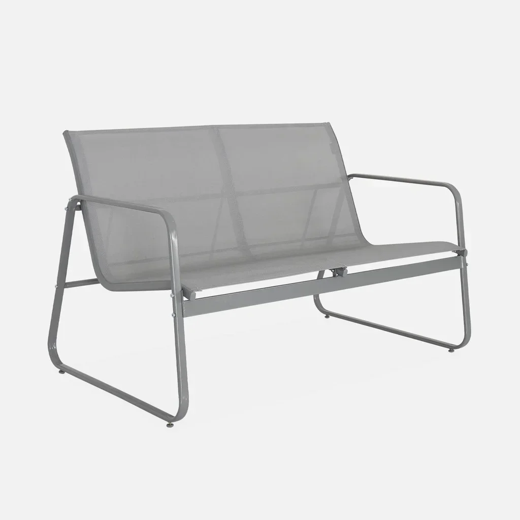 Set giardino metallo 4 posti stile industriale terrazzo balcone