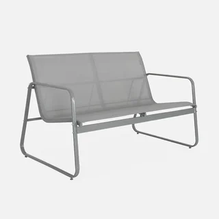 Set giardino metallo 4 posti stile industriale terrazzo balcone
