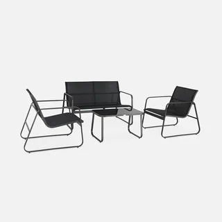 Set giardino metallo 4 posti Silvi stile industriale terrazzo balcone