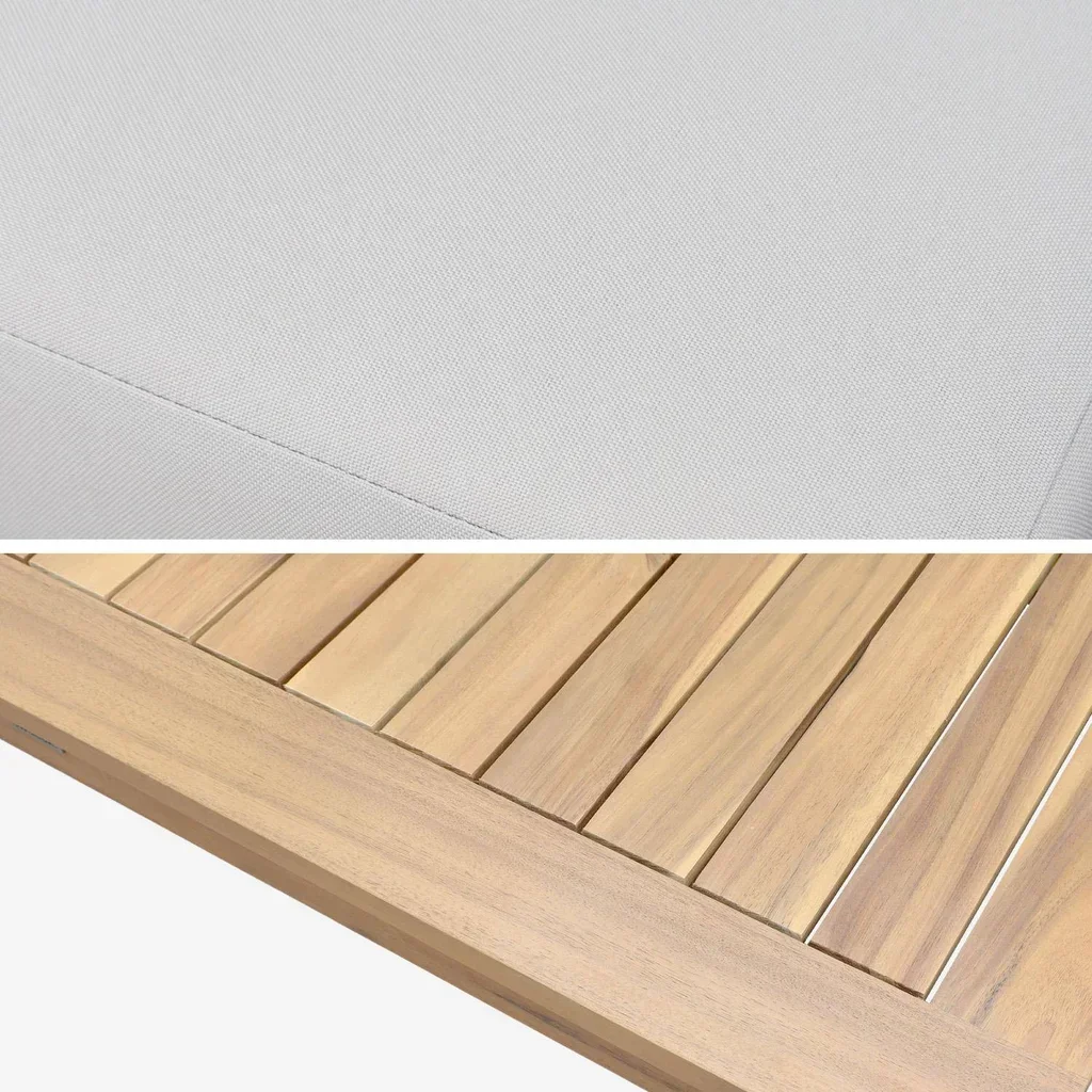 Conjunto de jardín modular 4 plazas madera acacia Tula con cojines