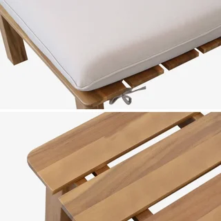 Salon de jardin 2 places bois acacia modulable avec coussins et tables