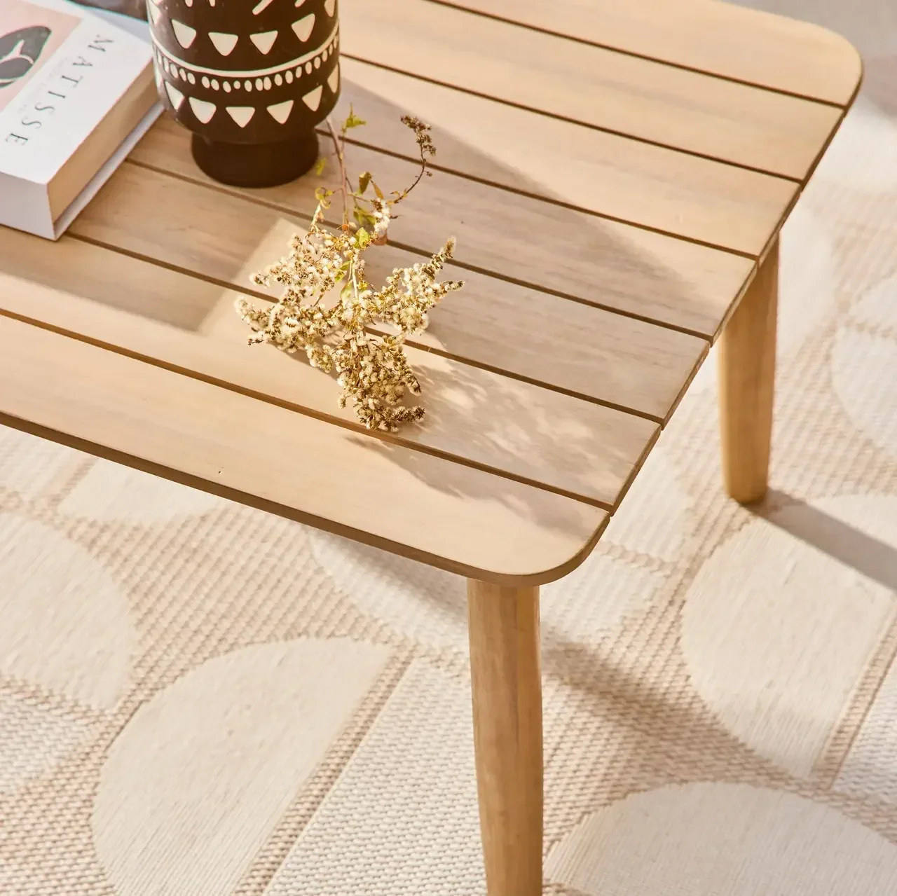 Salon de jardin 4 places bois acacia corde Lazuli avec table basse