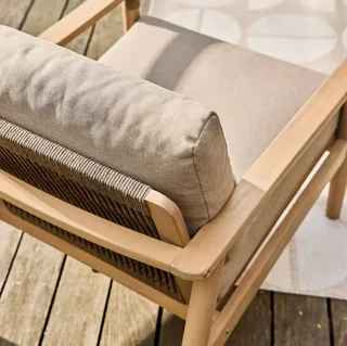 Salon de jardin 4 places bois acacia corde Lazuli avec table basse