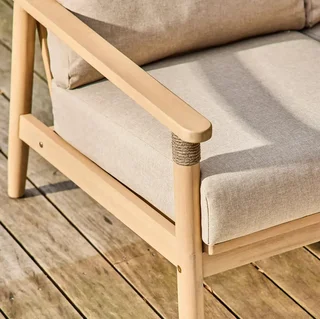 Salon de jardin 4 places bois acacia corde Lazuli avec table basse