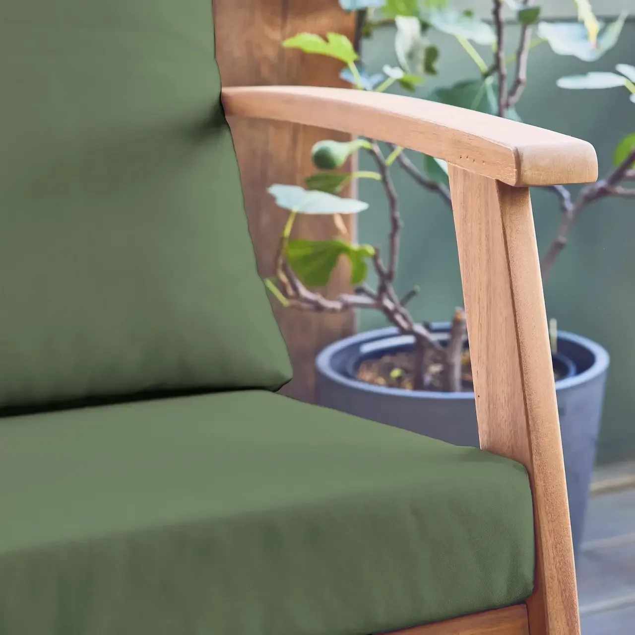 Set giardino 5 posti legno acacia FSC Ushuaïa - Tavolo divano 2 poltrone