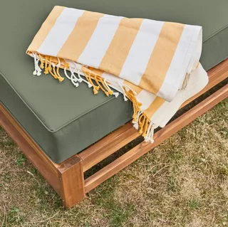 Conjunto jardín 5 plazas madera acacia FSC con cojines 14 cm muebles exterior