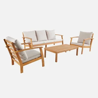 Salotto da giardino 5 posti legno acacia FSC Ushuaïa