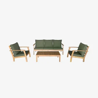 Set giardino 5 posti legno acacia FSC Ushuaïa - Tavolo divano 2 poltrone