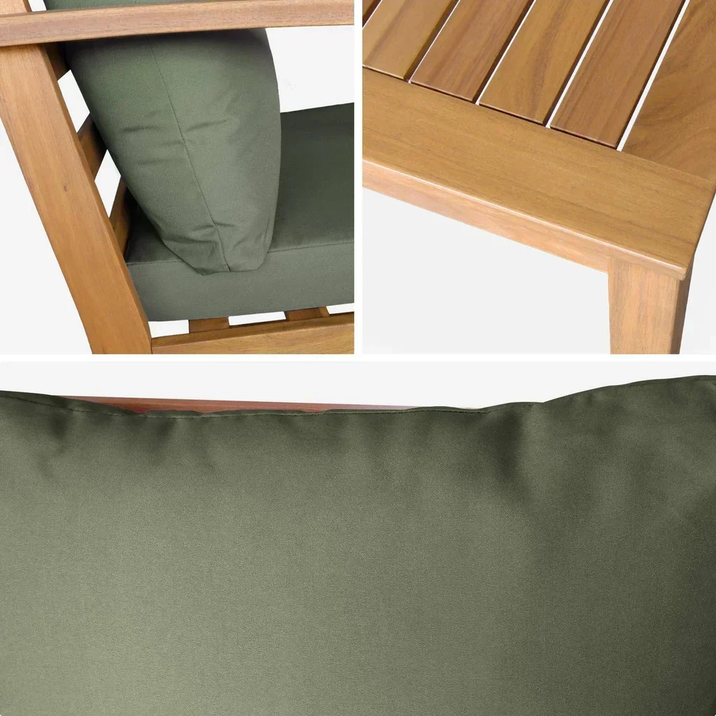 Set giardino 5 posti legno acacia FSC Ushuaïa - Tavolo divano 2 poltrone