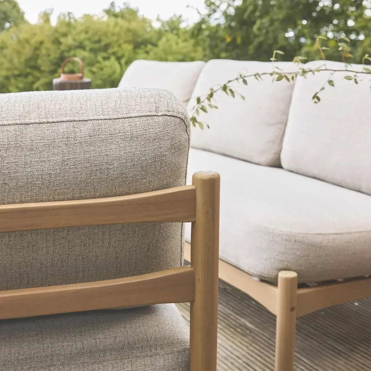 Salon jardin 5 places bois acacia FSC Copacabana canapé fauteuils tables