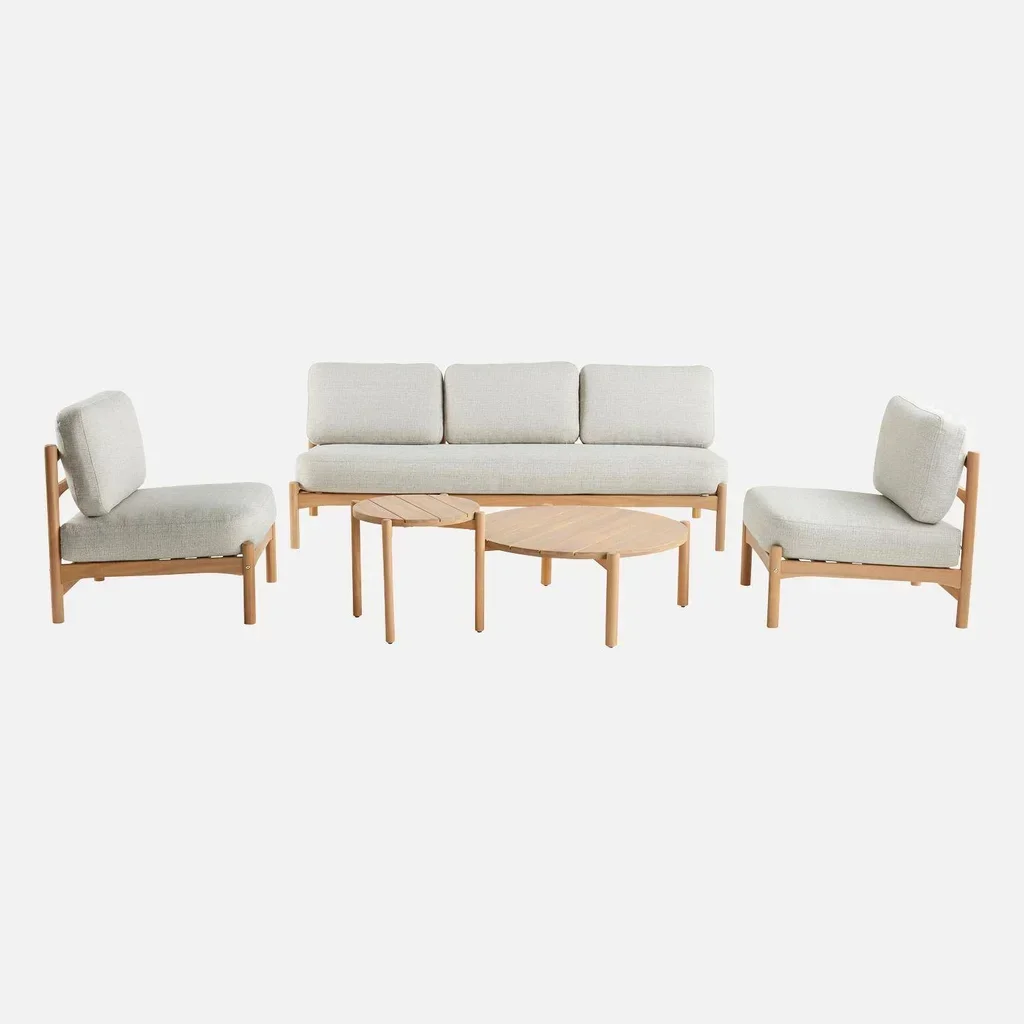 Set giardino 5 posti legno acacia FSC Copacabana divano poltrone tavoli