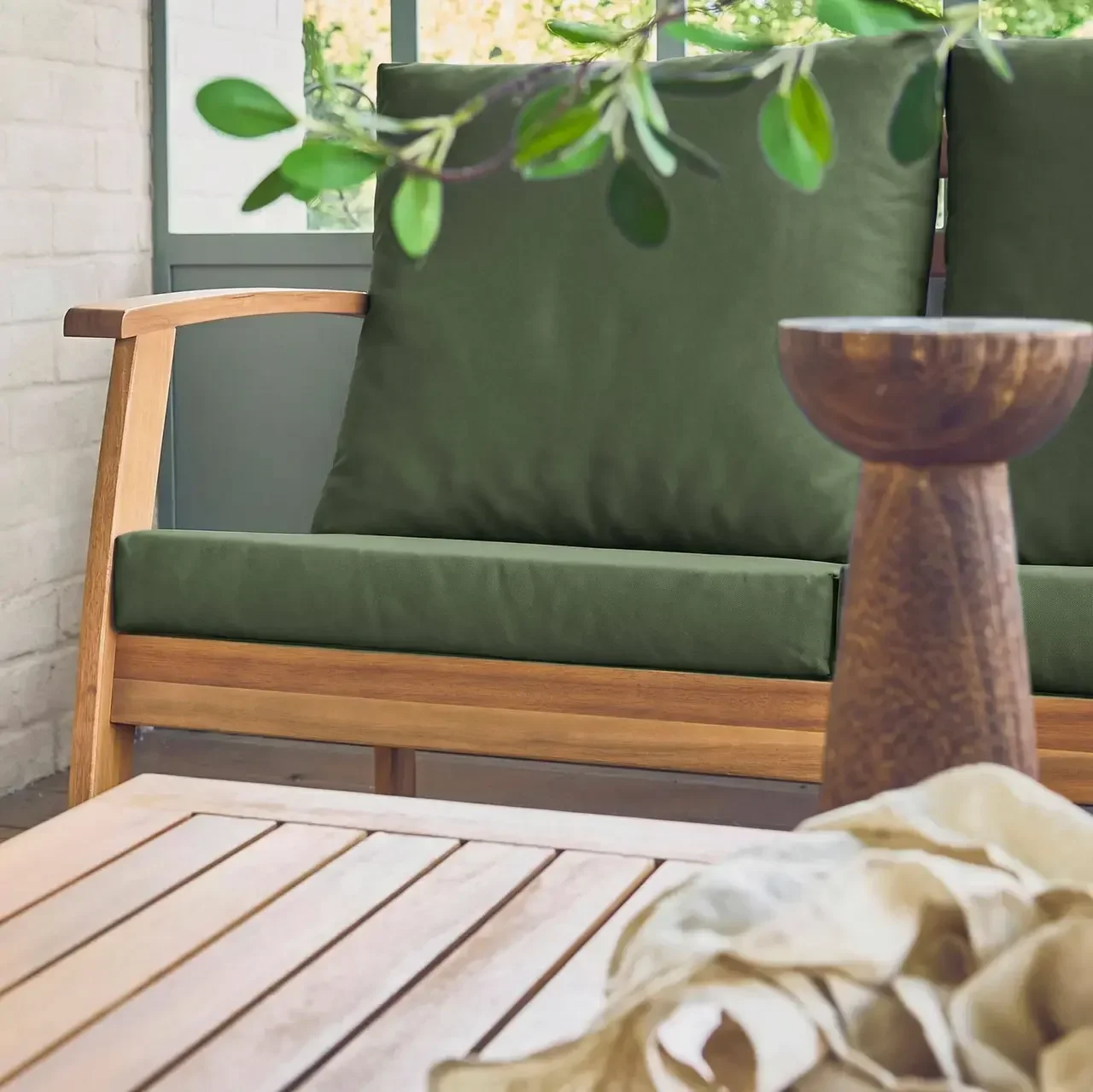 Set giardino 5 posti legno acacia FSC Ushuaïa - Tavolo divano 2 poltrone