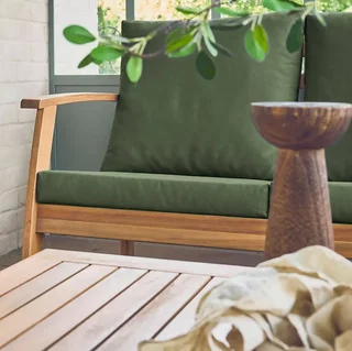 Set giardino 5 posti legno acacia FSC Ushuaïa - Tavolo divano 2 poltrone