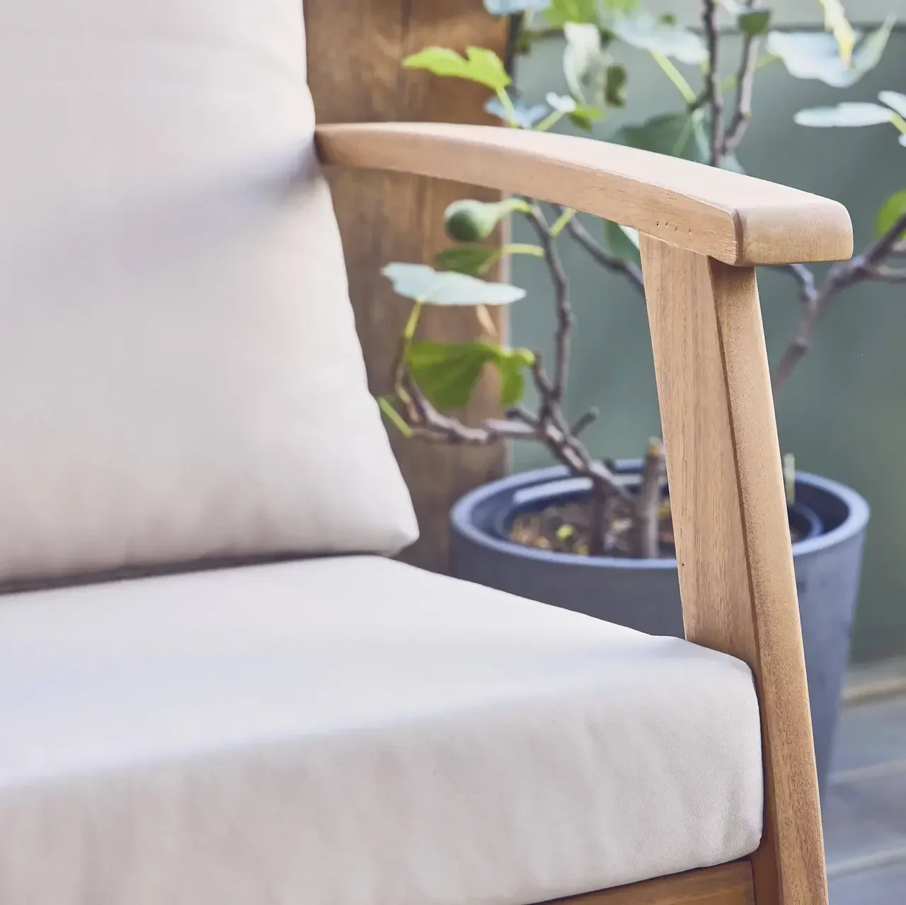 Salotto da giardino 5 posti legno acacia FSC Ushuaïa