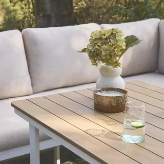 Gartenmöbel Set 8 Personen Akazienholz Aluminium Pampas Terrasse Esstisch