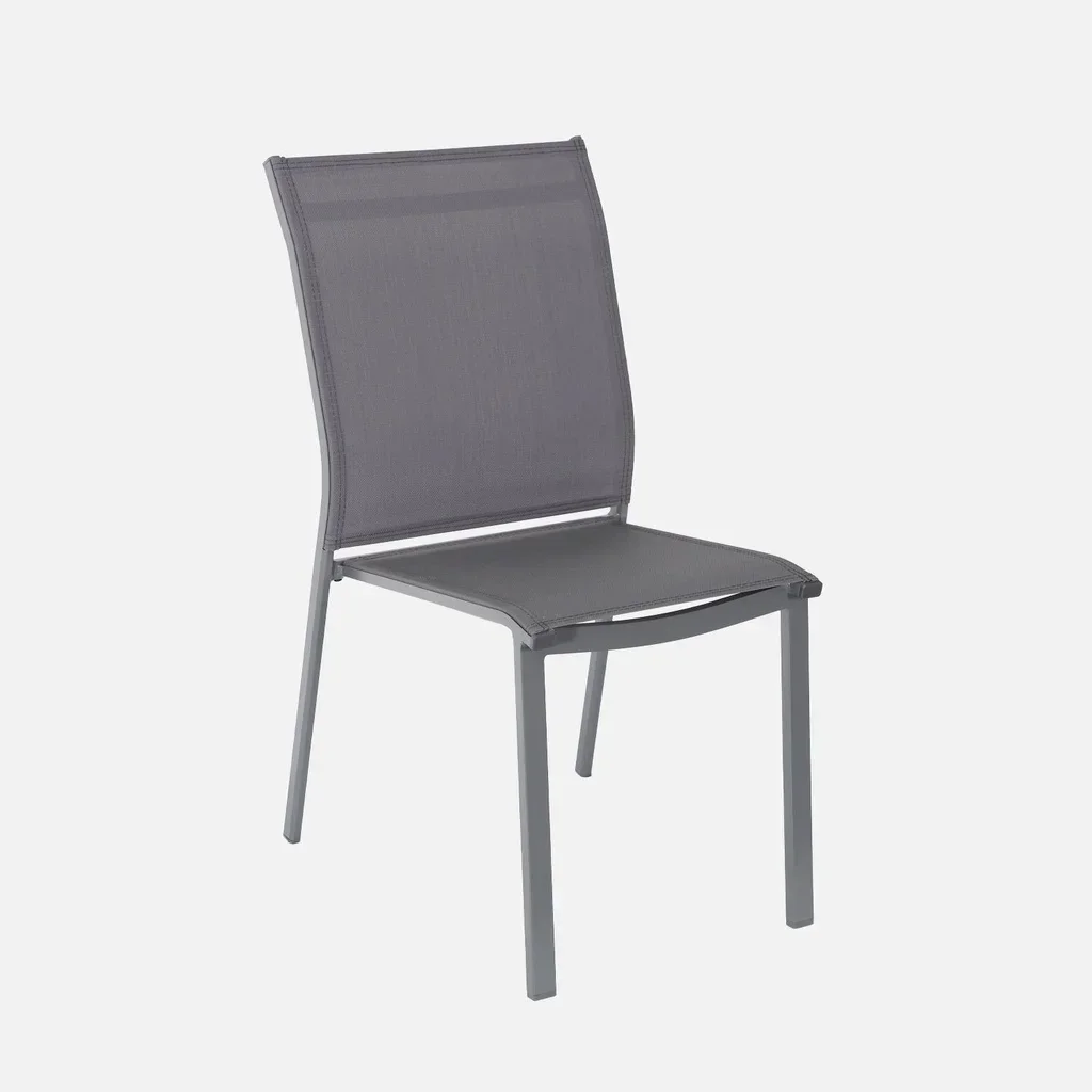 Salon de jardin aluminium 4 places table chaises banc moderne extérieur