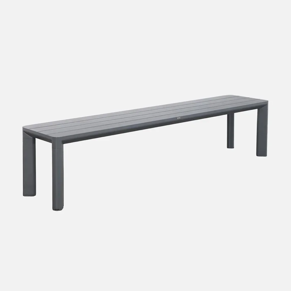 Salon de jardin aluminium 4 places table chaises banc moderne extérieur